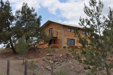 Kıbrıs'ta orman güzel ahşap evde