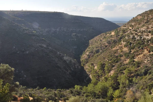 Hermoso Paisaje Natural Montaña Macizo Chipre Fondo Atardecer — Foto de Stock