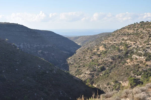 Hermoso Paisaje Natural Montaña Macizo Chipre Fondo Atardecer — Foto de Stock