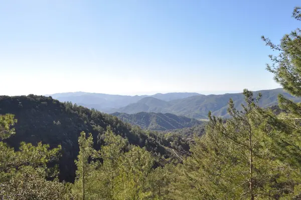 Hermoso Paisaje Natural Montaña Macizo Chipre Fondo Atardecer — Foto de Stock