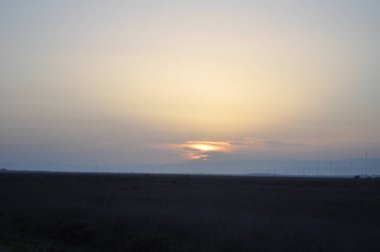 Kıbrıs'ta güzel doğal Sulak Limasol Tuz Gölü manzara