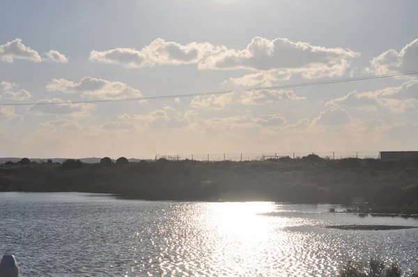 Красиві Природні Водно Болотних Угідь Лімасол Солт Лейк Пейзаж Кіпрі — стокове фото