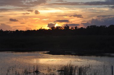 Kıbrıs'ta güzel doğal Sulak Limasol Tuz Gölü manzara