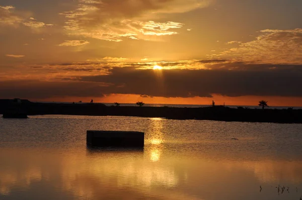 Die Wunderschöne Natürliche Feuchtgebietslandschaft Des Limassol Salzsees Auf Zypern — Stockfoto