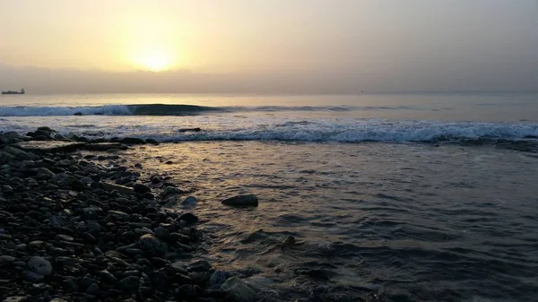 Prachtige Zonsondergang Natuurlijke Zee Landschap — Stockfoto