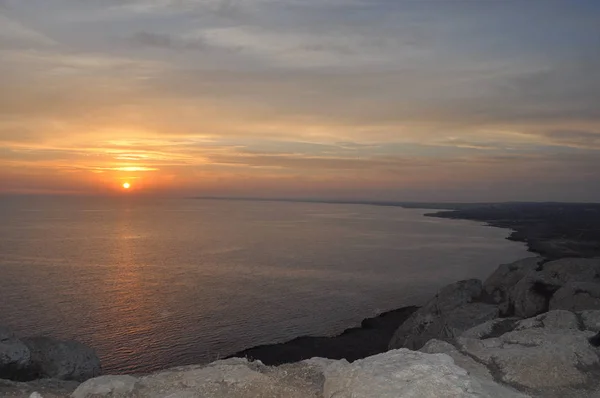 Güzel Gün Batımı Doğal Deniz Manzara — Stok fotoğraf