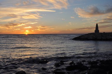 Güzel gün batımı doğal deniz manzara