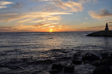 Güzel gün batımı doğal deniz manzara