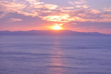 Güzel gün batımı doğal deniz manzara