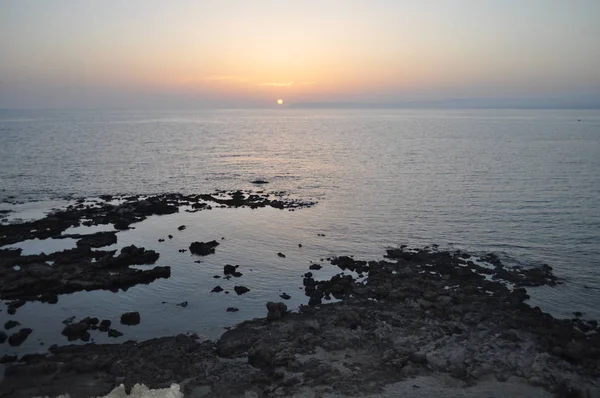 Prachtige Zonsondergang Natuurlijke Zee Landschap — Stockfoto