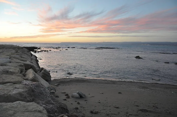 Prachtige Zonsondergang Natuurlijke Zee Landschap — Stockfoto