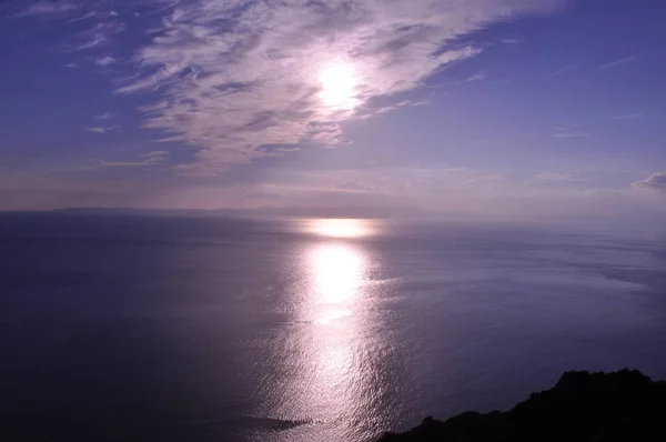 Красивый Морской Пейзаж Заката — стоковое фото