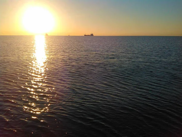 美丽的日落自然海洋景观 — 图库照片