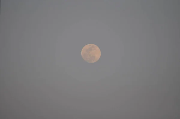 Bela Paisagem Céu Negro Com Lua — Fotografia de Stock