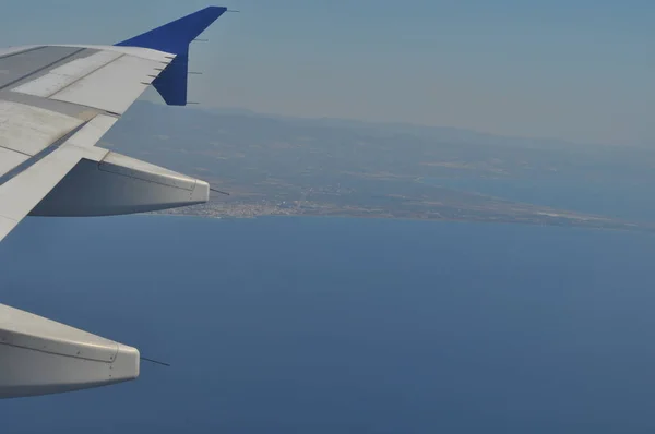 Hermosa Vista Desde Nube Ventana Del Avión Tierra —  Fotos de Stock