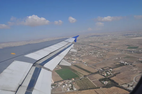 Belle Vue Depuis Fenêtre Avion Chypre — Photo