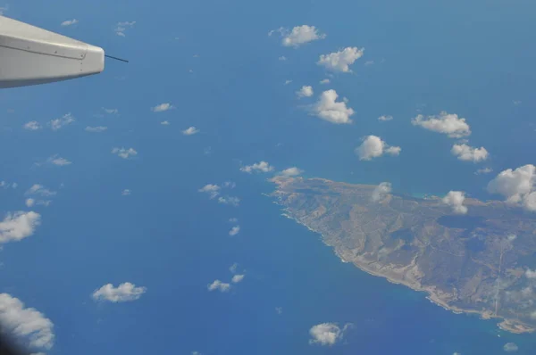 Hermosa Vista Desde Ventana Del Avión Chipre Akamas — Foto de Stock