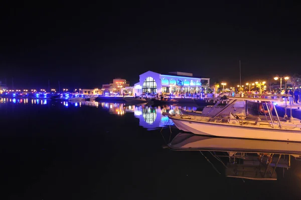 Kıbrıs Güzel Gece Limasol Marina — Stok fotoğraf