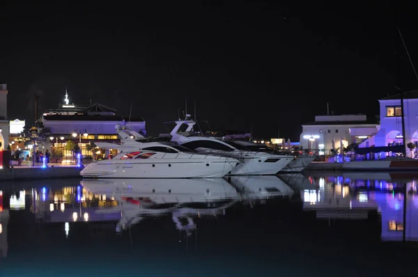 Bela Noite Limassol Marina Chipre — Fotografia de Stock