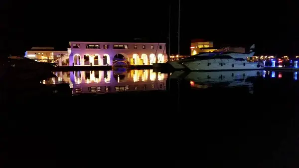 Beautiful Night Limassol Marina Cyprus — Stock Photo, Image