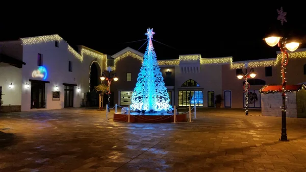 Hermosa Noche Navidad Limassol Marina Chipre — Foto de Stock