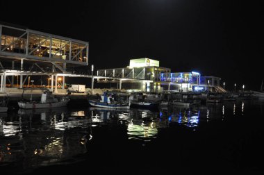 Kıbrıs'ta güzel Gece Eski Port Limasol