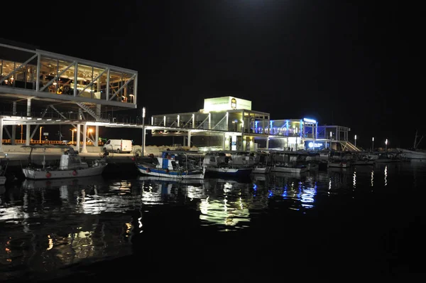 Bela Noite Old Port Limassol Chipre — Fotografia de Stock