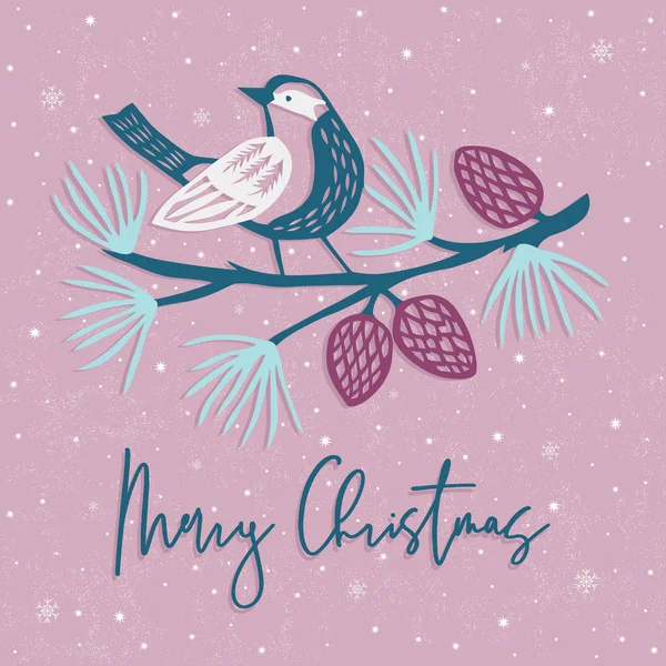 Joyeux Noël Carte Vœux Illustration Vectorielle — Image vectorielle