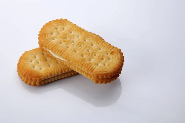 Арахісовий Масло Вершки Печиво Білому Тлі — стокове фото