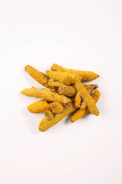 Dry Turmeric Roots White Background — Stock Photo, Image