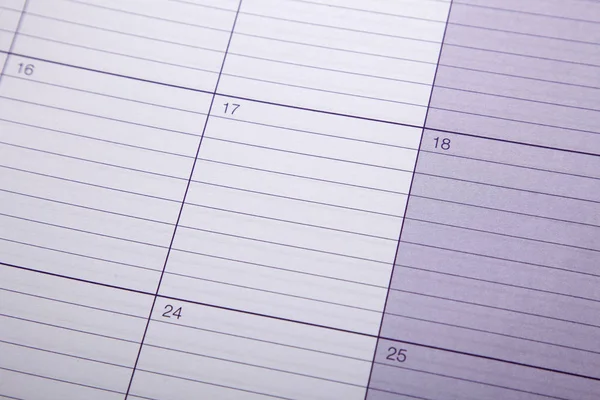 takvim sayfası açın, yakın çekim.