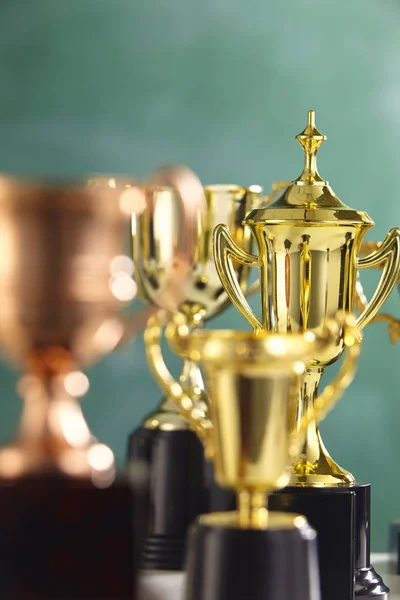 Group Trophies Front Blackboard — Stock Photo, Image