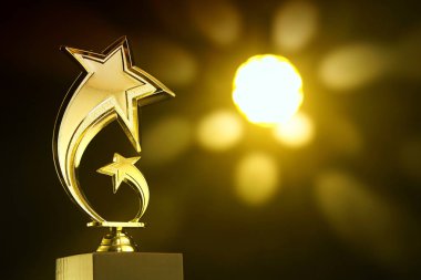 Trophy üzerinde siyah arka plan, yakın çekim