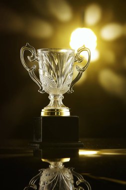 Kupa siyah arka plan üzerine düşük anahtar