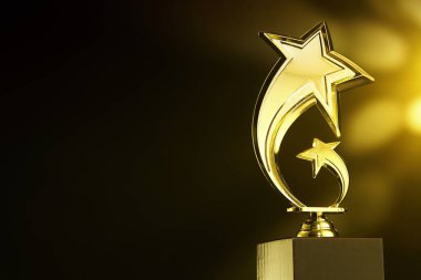 Trophy üzerinde siyah arka plan, yakın çekim