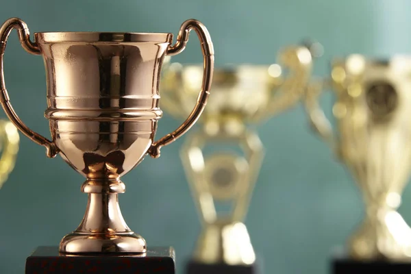 Group Trophies Front Blackboard — Stock Photo, Image