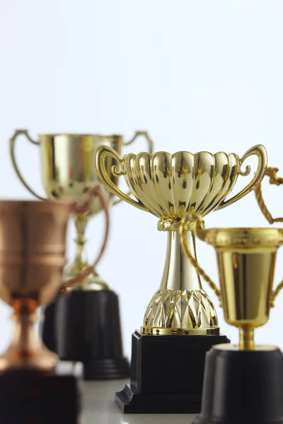 Group Trophies White Background — Stock Photo, Image