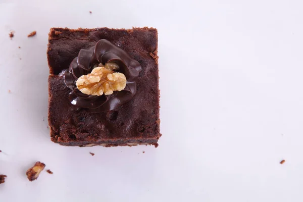 Brownie Tartej Białym Tle — Zdjęcie stockowe