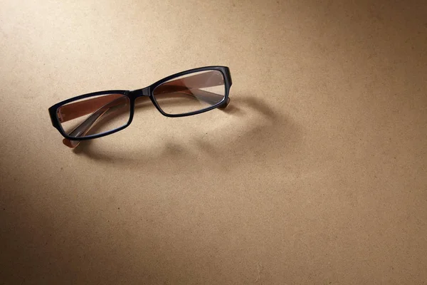 Pair Spectacles Wooden Background — Stock Photo, Image