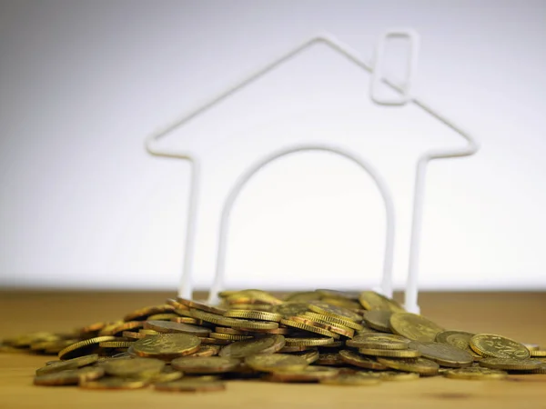 Mini Model House Coins — Stock Photo, Image