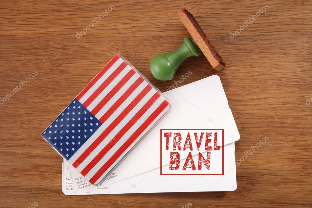 concept shot of travel ban to united state