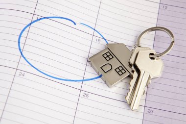 Anahtar ve takvim arka plan ev