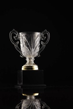 Kupa siyah arka plan üzerine düşük anahtar