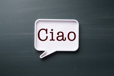 İtalyan Merhaba ile konuşma balonu