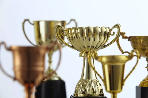 Group Trophies White Background — Stock Photo, Image