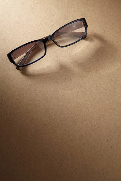 Pair Spectacles Wooden Background — Stock Photo, Image