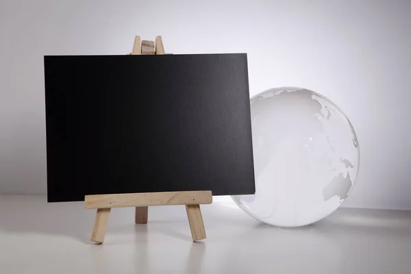 Glass Globe Blank Message Board — Stock Photo, Image