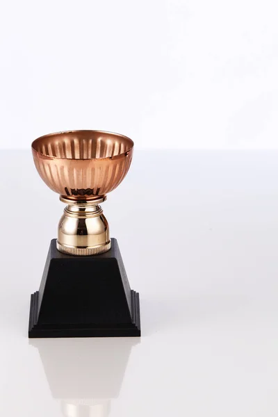 Troféu Bronze Sobre Fundo Branco — Fotografia de Stock