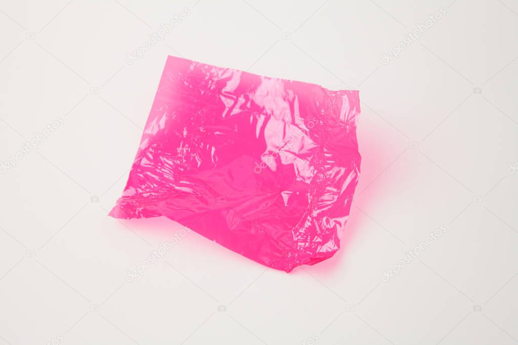 empty candy wrapper on white background