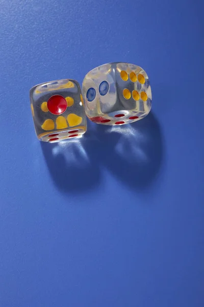 Dice Blue Background — Stock Photo, Image